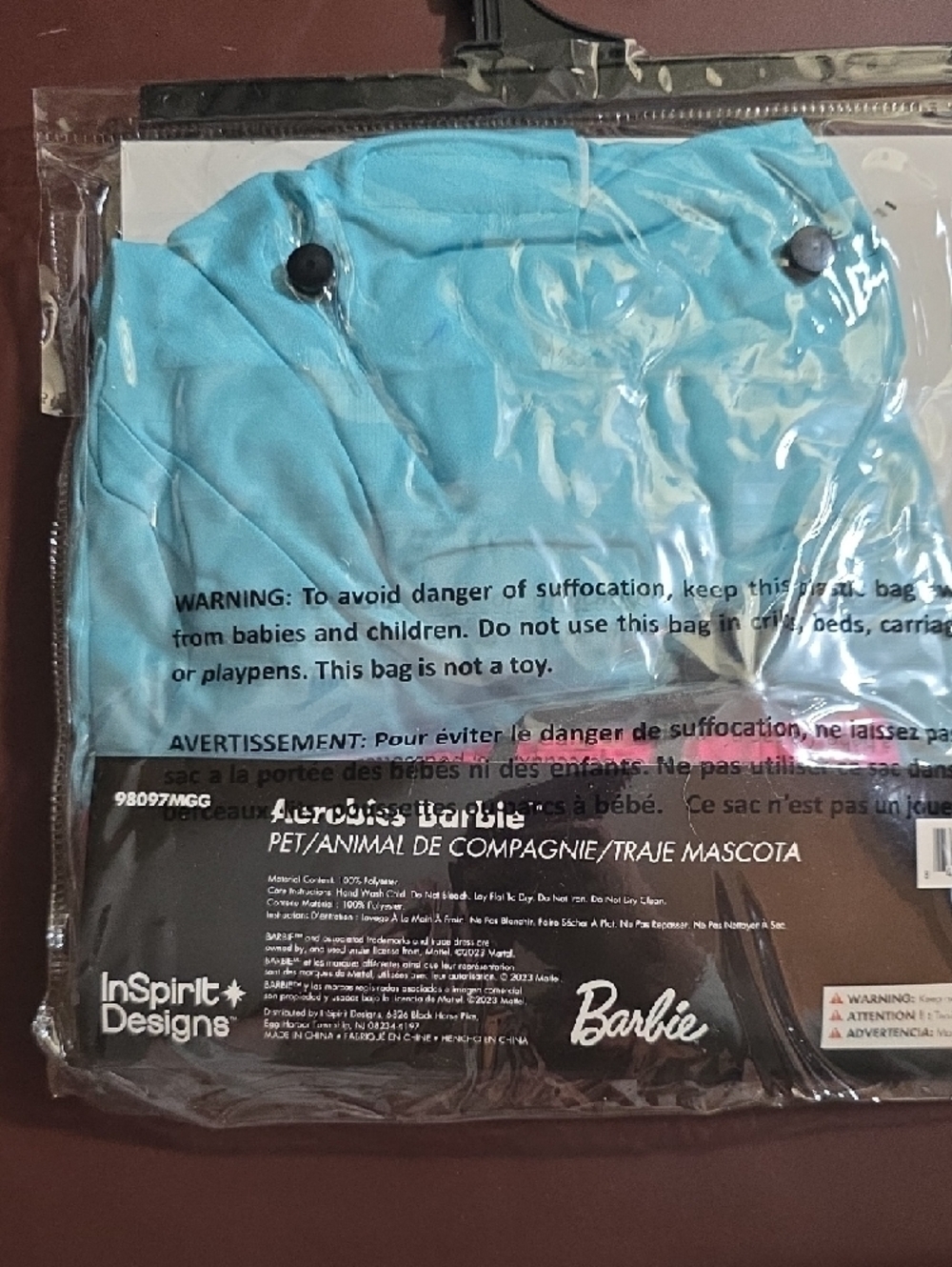 Barbie Pet Aerobics Costume in Light Blue and Pink New - Picture 7 of 10